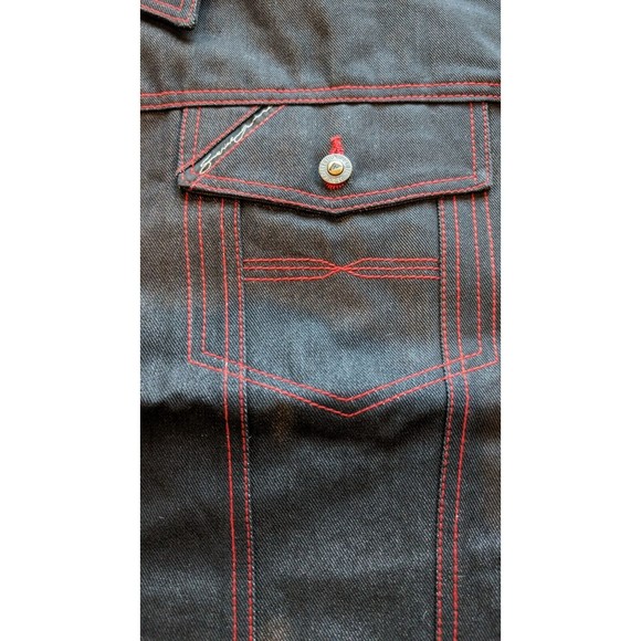 Deadstock Y2K Arctic Serial Jean Black Denim Jacket 2XL Glanz Hip Hop Urban NWT - Picture 10 of 16